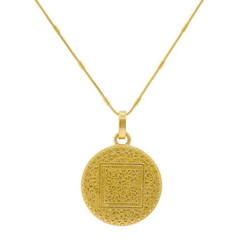 Waterproof 18k gold on stainless steel mandala necklace
